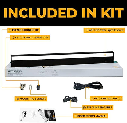LED Under Cabinet Lighting Hardwired - 3CCT 40 Inch Black Finish - Undercabinet Lights for Kitchen - Linkable Undercounter Dimmable Plug in Light or Hard Wired - Under Counter Fixture Direct Wire