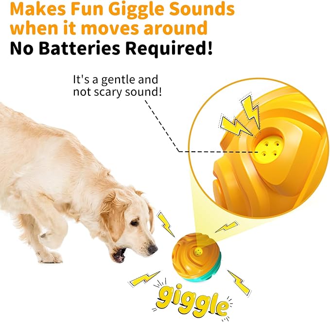 Dog Ball for Aggressive Chewers - Interactive Dog Toy Balls Fun Squeaky Sound to Keep Them Busy, Durable for Small Medium Large Breeds, Rubber Pet Chew Toys, As Seen on TV, Orange & Blue-Mewly Pet