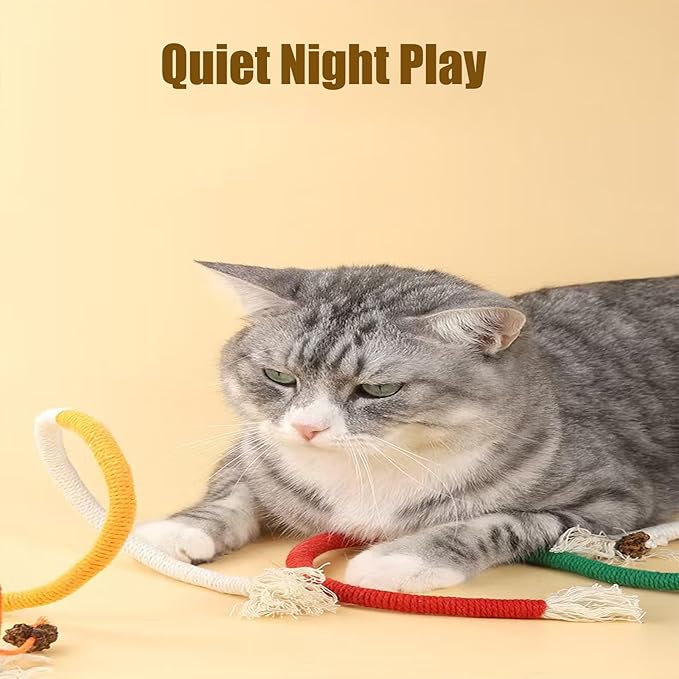 Celery Pets Cat Chew Rope,Catnip-Infused Organic Cotton Chew Rope Toys for Cats, Soft & Safe Dental Chew Toys for Indoor Cats, Self-Play and Teeth Cleaning (3PCS)-Mewly Pet