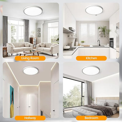 TALOYA 8 Pack LED Flush Mount Ceiling Light Fixture, 10 Inch 5 Color Selectable Ultra-Thin Surface Mounted Fixture 2000LM 20W White LED Ceiling Light for Bedroom,Living Room, Dining Room
