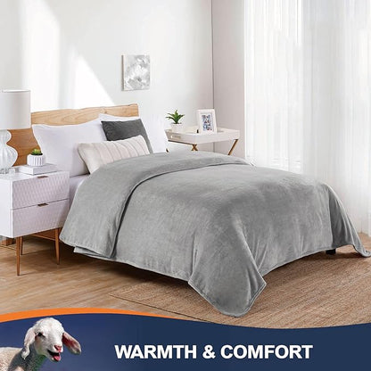 Walensee Fleece Blanket Plush Throw Fuzzy Lightweight Super Soft Microfiber Flannel Blankets for Couch, Bed, Sofa Ultra Luxurious Warm and Cozy for All Seasons (Ash Grey, 90"x90")