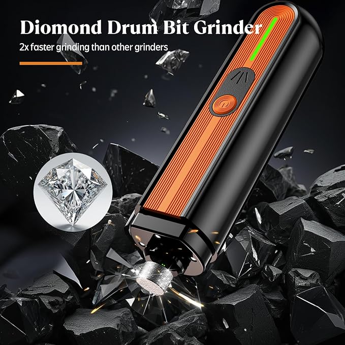 YABIFE 4-Lights Dog Nail Grinder, Easy Quick Locate Dog Nail Trimmers, for Puppy Paw Toenails or Pets from Small, Medium to Large, with Travel Lock, Whisper Quiet, Heavy Duty 3 Speeds-Mewly Pet