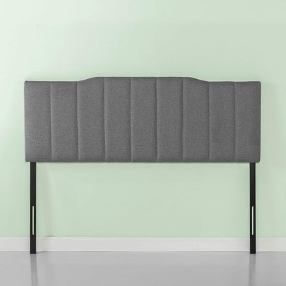 ZINUS Satish Upholstered Headboard, Channel Stitched Upholstery, Easy Assembly, Full, Grey