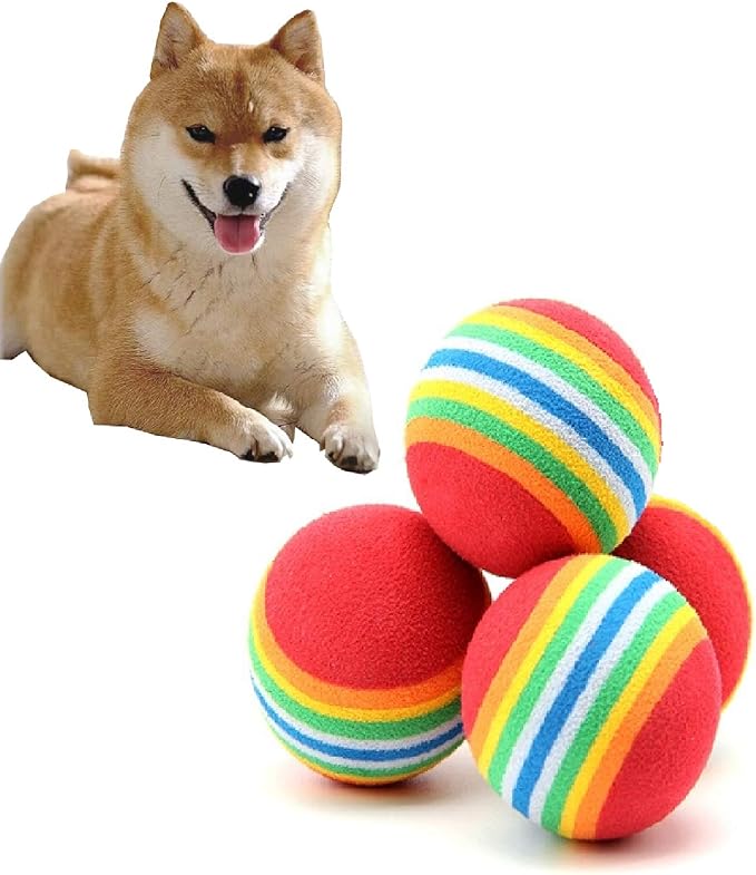 24 Pcs Colorful Soft Foam Rainbow Play Balls for Pet Dog and Cat (42cm) Ethylene Vinyl Acetate-Mewly Pet