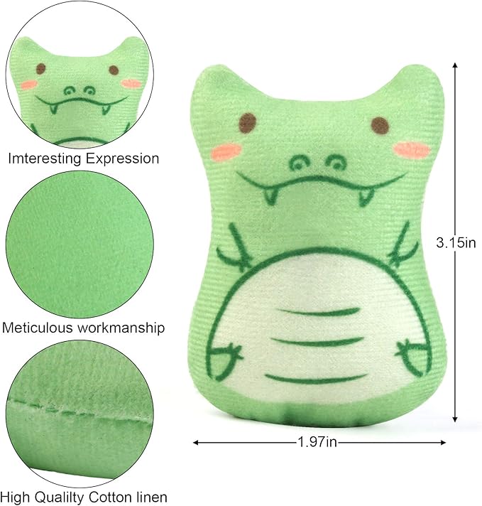 Dorakitten Catnip Toys for Indoor Cats - 5PCS Plush Cat Chew Toys Teething Interactive Catnip Filled Kitten Toy Soft Pet Toy-Mewly Pet