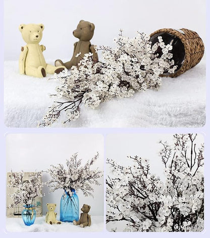 JAKY-Global Babys Breath Fabric Cloth Artificial Flowers 12 Bundle European Fake Silk Plants Decor Wedding Party Decoration Bouquets Real Touch DIY Home Garden(White 12Bundles)
