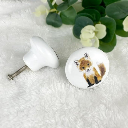 6 Pack 1.5" Safari Animal Ceramics Nursery Kids Cute Funky Decorative Cabinet Dresser Drawer Knobs (Hedgehog)