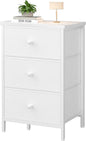BOLUO White Night Stand with Drawers 3 Drawer Dresser for Bedroom, Tall Nightstand for Closet Dorm Modern Bedside Table