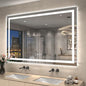 55x36 Large LED Mirror for Bathroom, Lighted Vanity Mirror for Wall, Dimmable, Anti-Fog, Shatter-Proof, ETL Listed (Front Lights + Backlit)