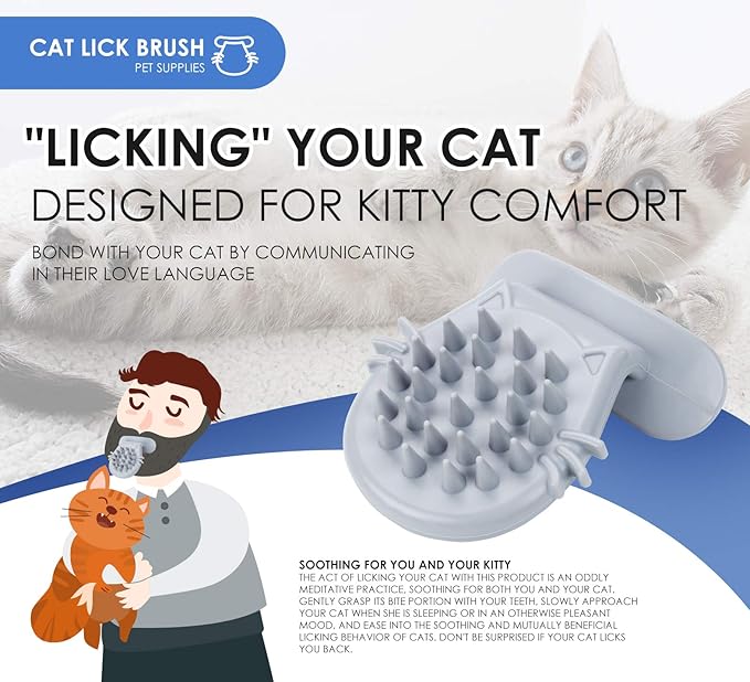 Cat Brush Shedding Grooming, Soft Massage Cat Tongue Brush, Licking Your Cat Like a Mama Cat to Comfort, Surprise Pet Gifts-Mewly Pet