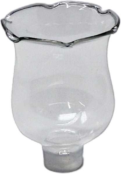 4E's Novelty Clear Glass Votive Cups with Peg - Pack of 6 - Tulip Votive for Candelabra Candle Holder, Home Interior Candle Sconce Glass Replacement Parts, Shabbat Candle Oil Lamp (3.25" Tall)