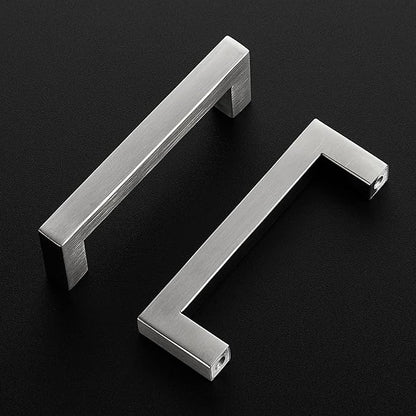 Ravinte 1 Pack Stainless Steel 4 Inch Cabinet Pulls Brushed Nickel Kitchen Cabinet Handles Square Kitchen Hardware for Cabinet Come with Screwdriver