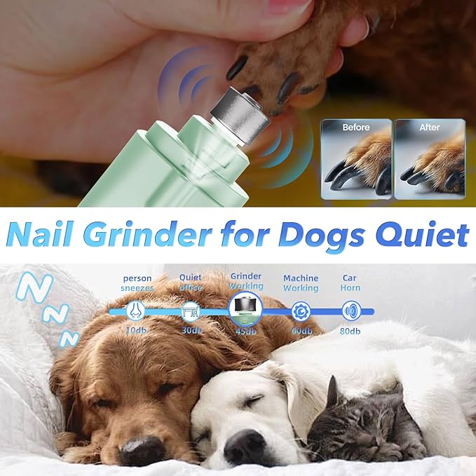 2 in 1 Dog Nail Clippers and Grinder with Lights & Cat Nail Clipper for Large Medium Small Dogs Cats Nail Trimmers USB Rechargeable with 2 LED Lights Dog Claw Care for Non-Black Nails-Mewly Pet