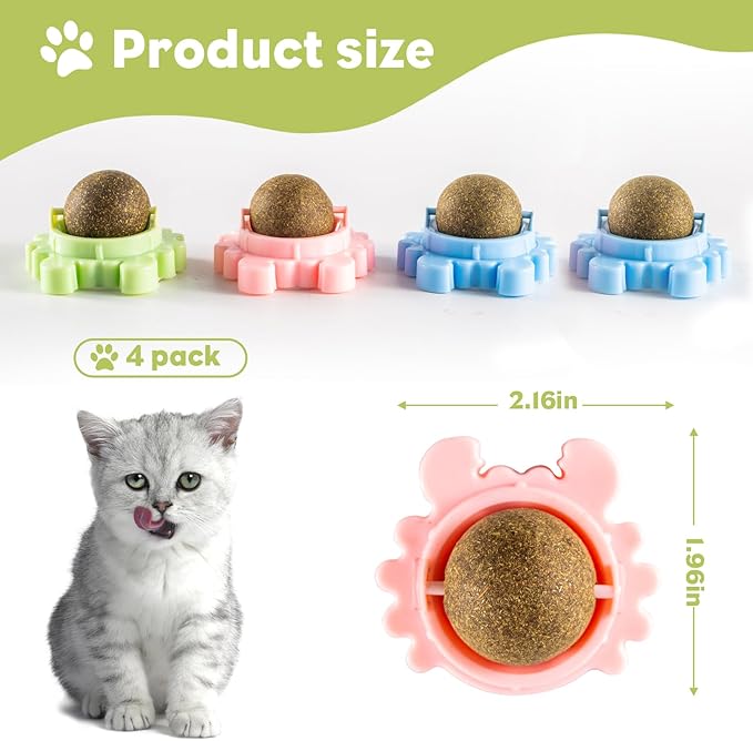 Catnip Balls Catnip Ball Toys Including 4 Pieces Suitable for All Breeds of Cats Relieve Anxiety-Mewly Pet
