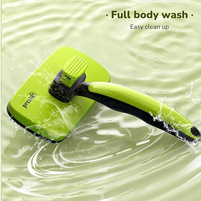 Pecute Self-Cleaning Slicker Brush for Dogs, Cats, Lightweight Dog Brush for Shedding Massaging Grooming, Cat Brush Gently Removes Loose Fur Undercoat for Dogs Cats Rabbits of All Hair Types-Mewly Pet