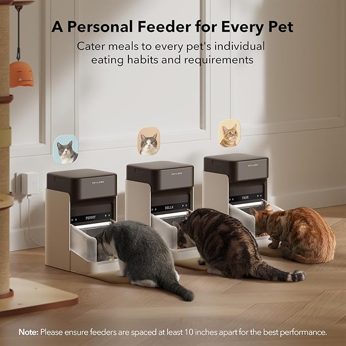 Bundle of PETLIBRO Upgraded RFID Automatic Cat Feeder, 2 Packs 5G Wi-Fi Automatic Pet Feeder, 3L Auto Cat Feeder App Control with Light Collar Tag + PETLIBRO 6 Packs Pet Food Desiccant Bag-Mewly Pet