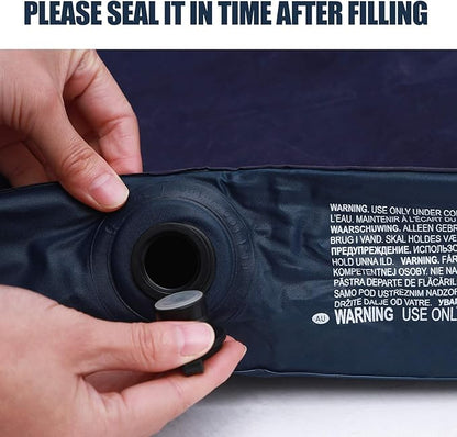 Twin Size Air Mattress for Inflatable - Portable Blue Blow Up Mattresses with Flocked top - Single Foldable Air Bed for Tent Camping Home Travel Backpacking