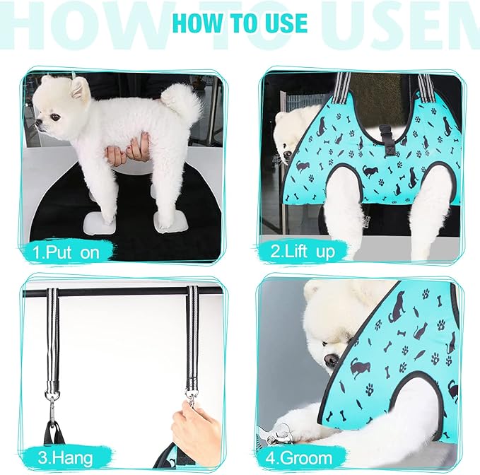 Dog Grooming Hammock - Pet Harness for Grooming Nail Trimming (M 40lb), Dog Sling for Nail Clipping, Dog Hanging Holder for Cutting Nail with Nail Clippers-Mewly Pet