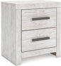 Signature Design by Ashley Cayboni Vintage 2 Drawer Nightstand with Safety Stop for Bedroom, 24.37" Tall, White