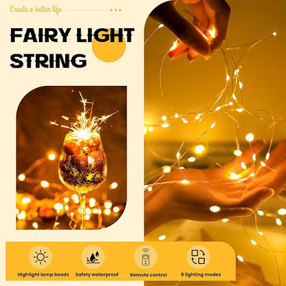 HXWEIYE 6 Pack Fairy Lights Battery Operated with Remote & Timer, 7ft 20LED Mini Firefly Starry Lights Mason Jar Lights for Indoor Outdoor Bottle Tree Party Wedding Thanksgiving(Warm White)