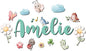 Custom Nursery Name Sign with Themed Decor Kit | Personalized Wooden Wall Art for Baby, Kids Room | Space, Jungle, Circus, Under the Sea, Woodland, Rainbow (30", Fairy Garden)