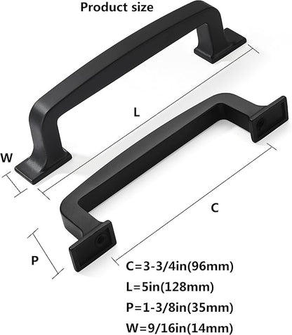 Khtumeware 20 Pack 3-3/4 Inch Cabinet Handles - Matte Black Pulls for Drawers, Cabinets, Cupboards - Kitchen Hardware