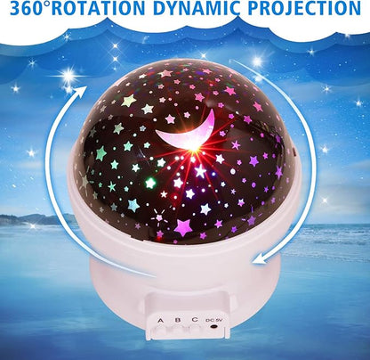 Night Light for Kids, Kids Night Light Nebula 360 Degree Rotation - 4 LED Bulbs 12 Light Color Star Projector Changing with USB Cable, Romantic Gifts for Men Women Children
