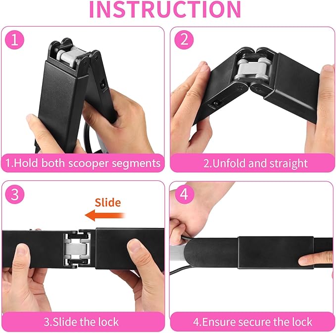UPSKY 32'' Pooper Scooper for Large Small Dogs, Long Handle Dog Poop Scooper with Waste Bags, Portable Dog Poop Pick Up Tool, Folding Poop Scoop for Yard, Grass, Dirt, Gravel-Mewly Pet
