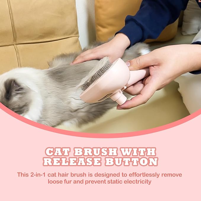 3-in-1 Steam Brush for Cats & Dogs – Hair Removal Comb with One-Click Release & Water Spray – Grooming Brush for Shedding, Long/Short Hair-Mewly Pet
