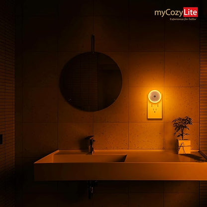 Amber Night Light Plug in, Dusk to Dawn Sensor, Blue Light Blocking, Automatic Nightlight, Energy Efficient, 2 Pack LED Night Lights Plug into Wall, for Bathroom, Bedroom, Kitchen, Hallway, Stairway