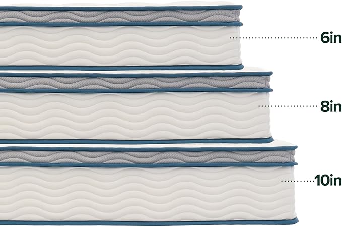 ZINUS 8 Inch Spring Sensation Hybrid Mattress [New Version], Queen, Fiberglass Free, Medium Firmness, Durable Support, Certified Safe Foams & Fabric, Mattress in A Box