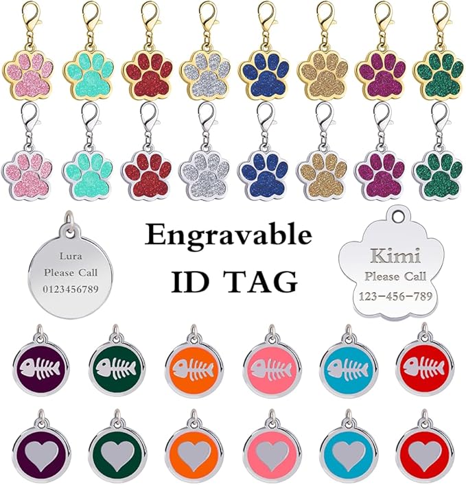 Personalized Breakaway Cat Collars Glow-in-The-Dark with ID Tag, Bell - Safety Quick - Release, Customizable for Female Male Kittens & Cats (Black)-Mewly Pet