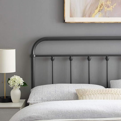 Modway MOD-6155-GRY Sage King Metal Headboard, Gray