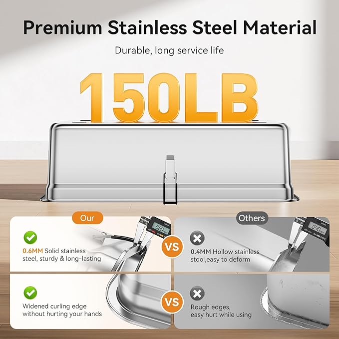 All-Metal 28" Extra Large Stainless Steel Cat Litter Boxes with Lid Metal Cat Litterbox Pan for Big Cats and Multiple Cats, Anti-Leakage, Easy Cleaning, Include Scoop-Mewly Pet