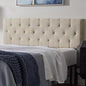 Lucid Mid-Rise Upholstered Headboard - Diamond Tufted - Padded Polyester - Adjustable Height from 34” to 46” - Easy Assembly - Bed Frame or Wall Mount - Sturdy - Pearl - Twin / Twin XL Size
