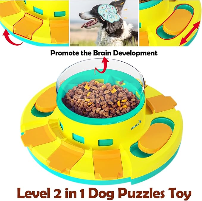 Dog Puzzle Toys for Dog Boredom and Mentally Stimulating, Interactive Slow Food Feeder Dispenser, Professional Level 2 in 1 for Large/Medium/Small Dog-Mewly Pet