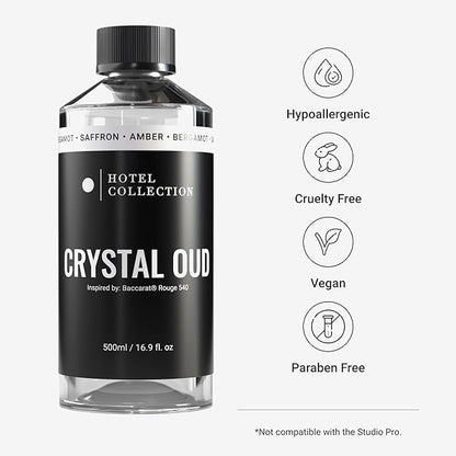 Hotel Collection Diffuser Oil - Crystal Oud - Aromatherapy Essential Fragrance Oil - Bergamot, Sweet Berries, Jasmine & Saffron - 500ML 16.9 Fl oz