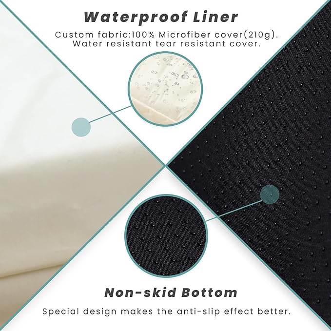 Laifug Orthopedic Memory Foam Dog Bed with Durable Water Proof Liner and Removable Washable Cover (Large (46"x28"x8"), Dark Green)-Mewly Pet