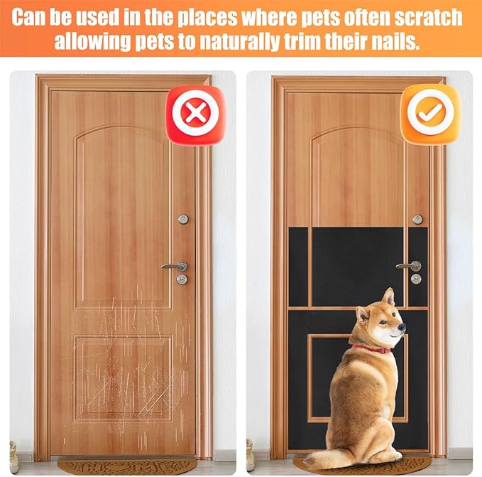 Pet Nail Self Adhesive Replacement Emery Paper Fits Most Dog Scratch Pad Cat Litter Box DIY on The Places Where Pets Like to Scratch Alternatives to Cat and Dog Nail Clippers (10in*13ft, Black)-Mewly Pet