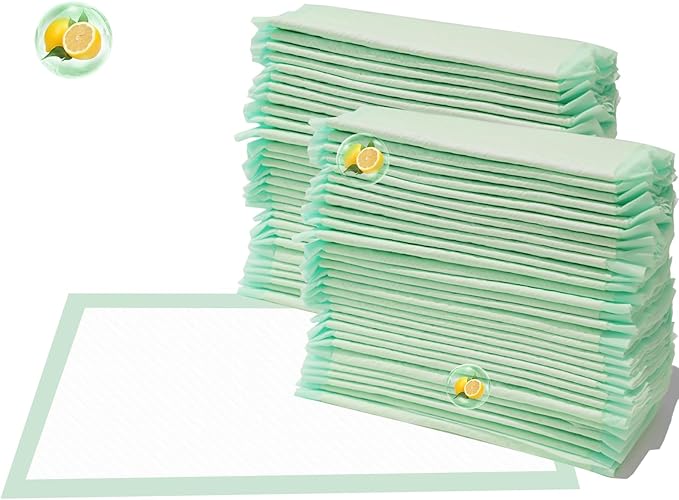 IMMCUTE Cat Litter Pads 16.9" X 11.4", Lemon Scent, 50 Ct, Pee Pads for Cats, Thickened Super Absorbent Pee Pads, Cat Pads for Litter Box System-Mewly Pet