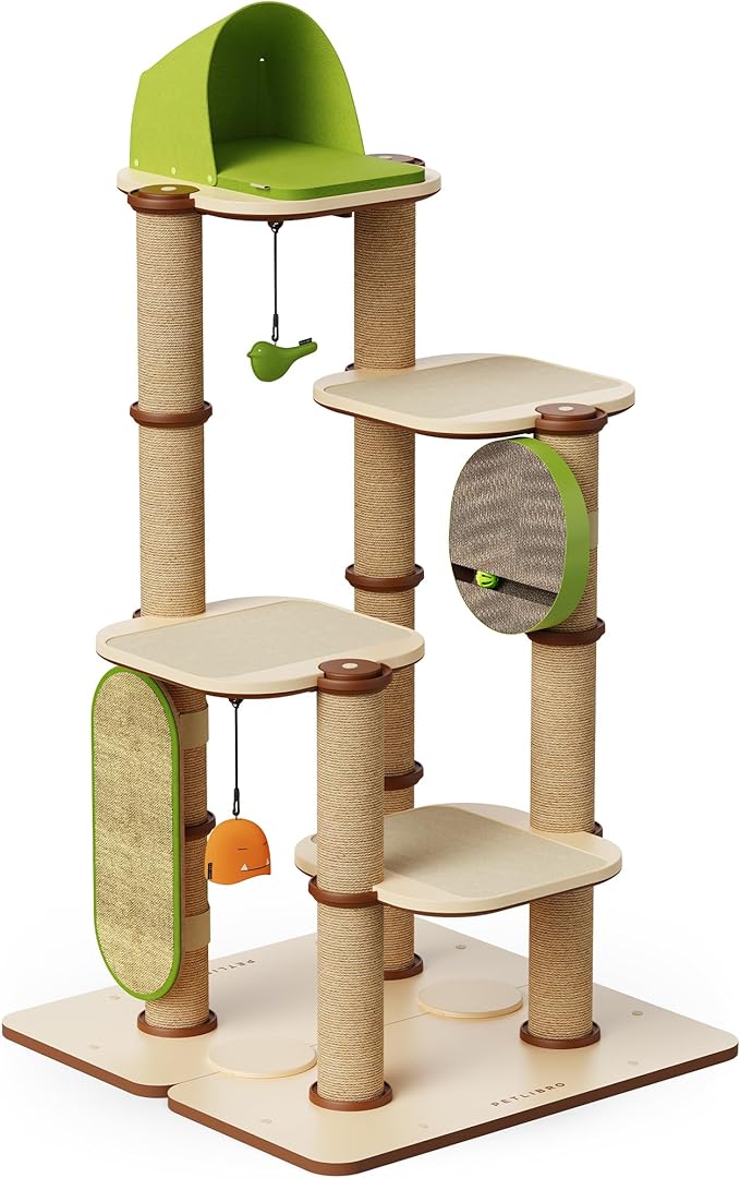 PETLIBRO Infinity Cat Tree Tower for Indoor Cats, Modular Design with Cat Bed, Toy, Felt Pads, Sisal Scratching Posts, 2-Second Setup, Sturdy Multi-Level Activity Center Cat Condo for Any Room-Mewly Pet