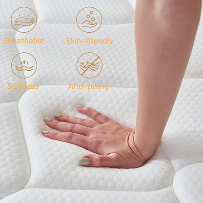Queen Mattress, 10 Inch Queen Size Mattress in a Box, Memory Foam Hybrid Mattresses with Individual Pocket Spring for Motion Isolation & Silent Sleep, Pressure Relief, Medium Firm