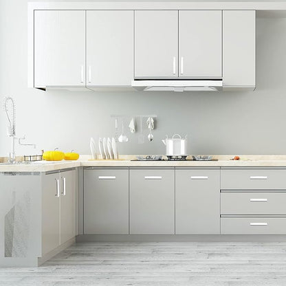 Cabinet Pulls Brushed Nickel Cabinet Handles Square Drawer Pulls, 5 Pack 5 Inch Stainless Steel Kitchen Door Cupboard Cabinet Handles, Cabinet Hardware Drawer Handles, 128mm Hole Centers