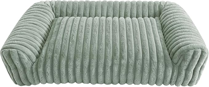 Arlee Saddle Sofa Memory Foam Pet Bed, Comfortable & Washable, Ideal for Dogs and Puppies, Extra Comfort, Couch Design, Crate & Kennel Furniture, Pet Supplies & Essentials, Sage, Large-Mewly Pet