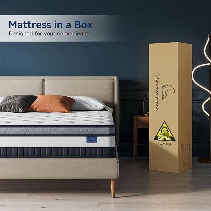 Vesgantti Full Mattress 10 Inch Innerspring Multilayer Hybrid Full Size Mattress - Ergonomic Design with Memory Foam and Pocket Spring Mattresses Full Size - Box Top Series Medium Firm Feel