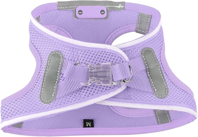 Light Up Dog Harness,Rechargeable LED Dog Harness for Small Medium Large Dogs,Reflective Lighted Safety Vest for Night Walking & Camping,Lightweight & Adjustable,Lavender Purple,L-Mewly Pet