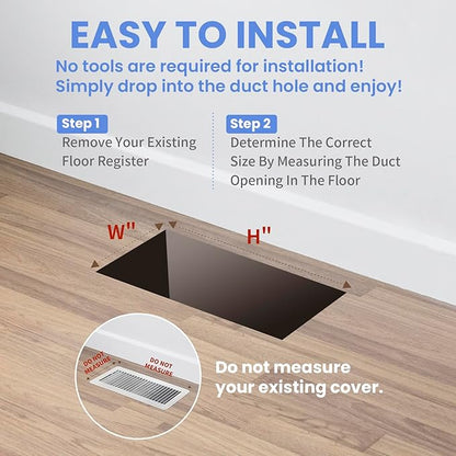 4x8 Inches Heavy Duty Walkable Floor Register - Easy Adjust Air Supply Lever Decorative Floor Vent Covers, Boston Design Vent Covers for Home - Antique Brass