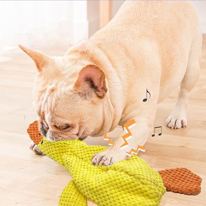 No Stuffing Dog Toys 3 Pack, Squeaky Dog Toys for Large Dogs, Plush Toys for Aggressive Chewers Small Medium Large Breeds, Puppy Chew Toys for Teething (Pineapple Plaid)-Mewly Pet