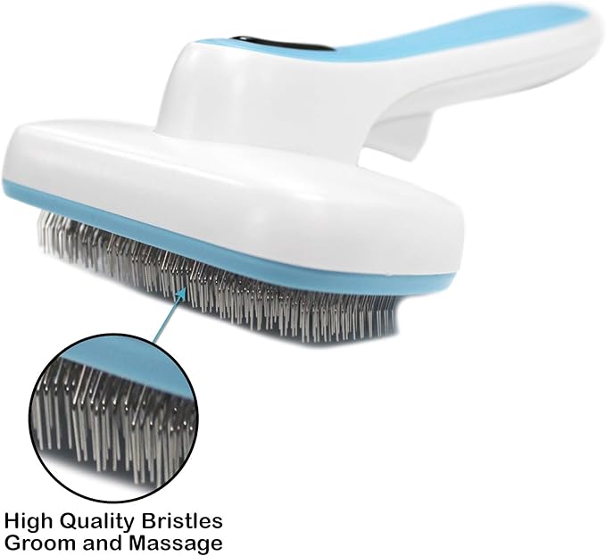 Pets First Premium Dog Brush & CAT Brush Self Cleaning Dog Slicker Hair Brush Easy to Clean Best Pet Grooming Brushes Shedding Grooming Tools for Dogs and Cats. Beautiful Gift for The Groomer!-Mewly Pet