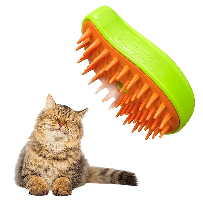 Cat Brush with Steam – Steam Cat Brushes for Indoor Cats | Pet Spray Hair Removal Comb & Relaxing Grooming Tool for Calmer, Happier Cats-Mewly Pet